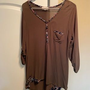 Olive Tunic with Floral Detail